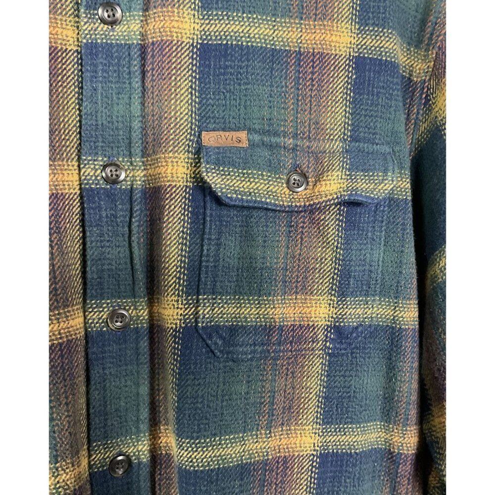 Orvis Men's Classic Collection Plaid Flannel Button-Up Shirt/Shacket w/Pockets - Picture 3 of 12
